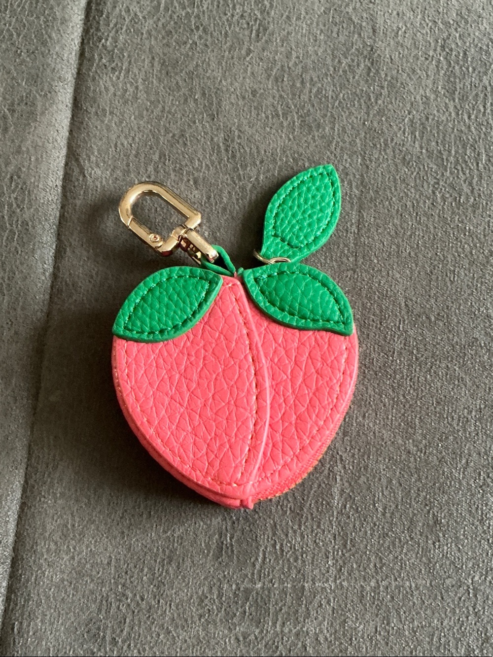 Peach Keychain/Bag Charm - Pink & Green